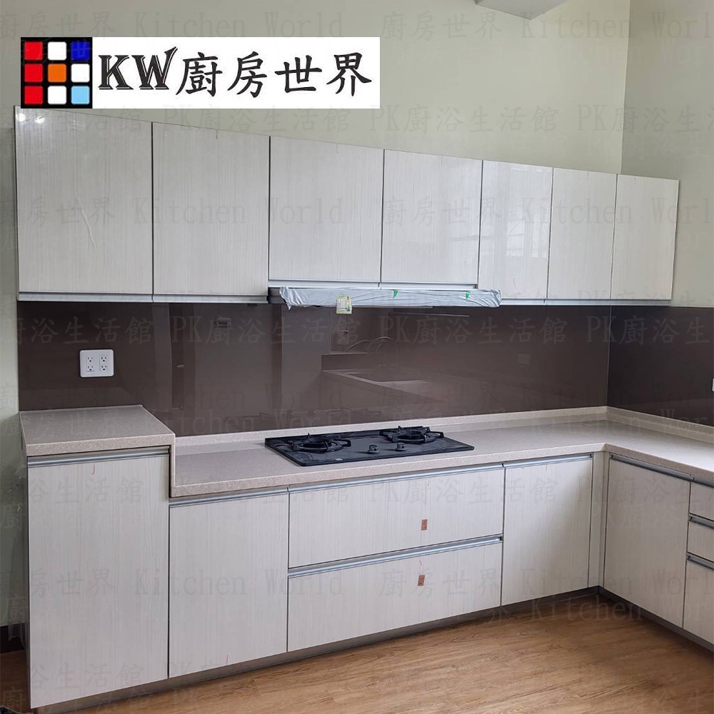 【KW廚房世界】系統廚具 廚房設計 客製化 廚櫃 流理台工廠直營 L型流理台 人造石檯面 木心板上櫃, , large