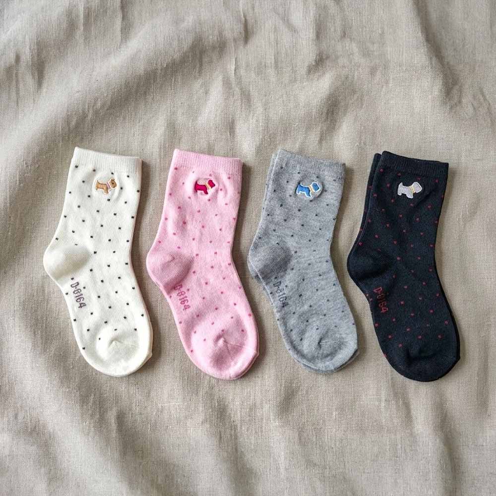 [凱美棉業] 10雙組 隨機出色 MIT台灣製 點點刺繡純棉童襪 13-16cm, , large