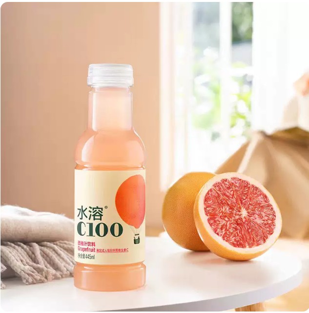 農夫山泉水溶C100---檸檬味 西柚(葡萄柚)味 血橙味 青皮桔味  445ml*15瓶 整箱, , large
