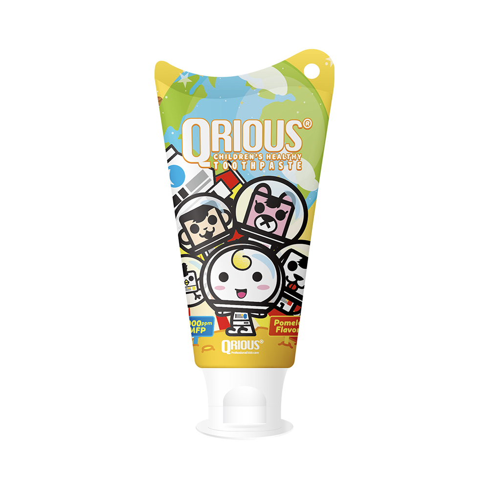 【QRIOUS 奇瑞斯】元氣小兒護齒膏 經典黃金柚/蜜蜜粉草莓 60gX3入組, , large