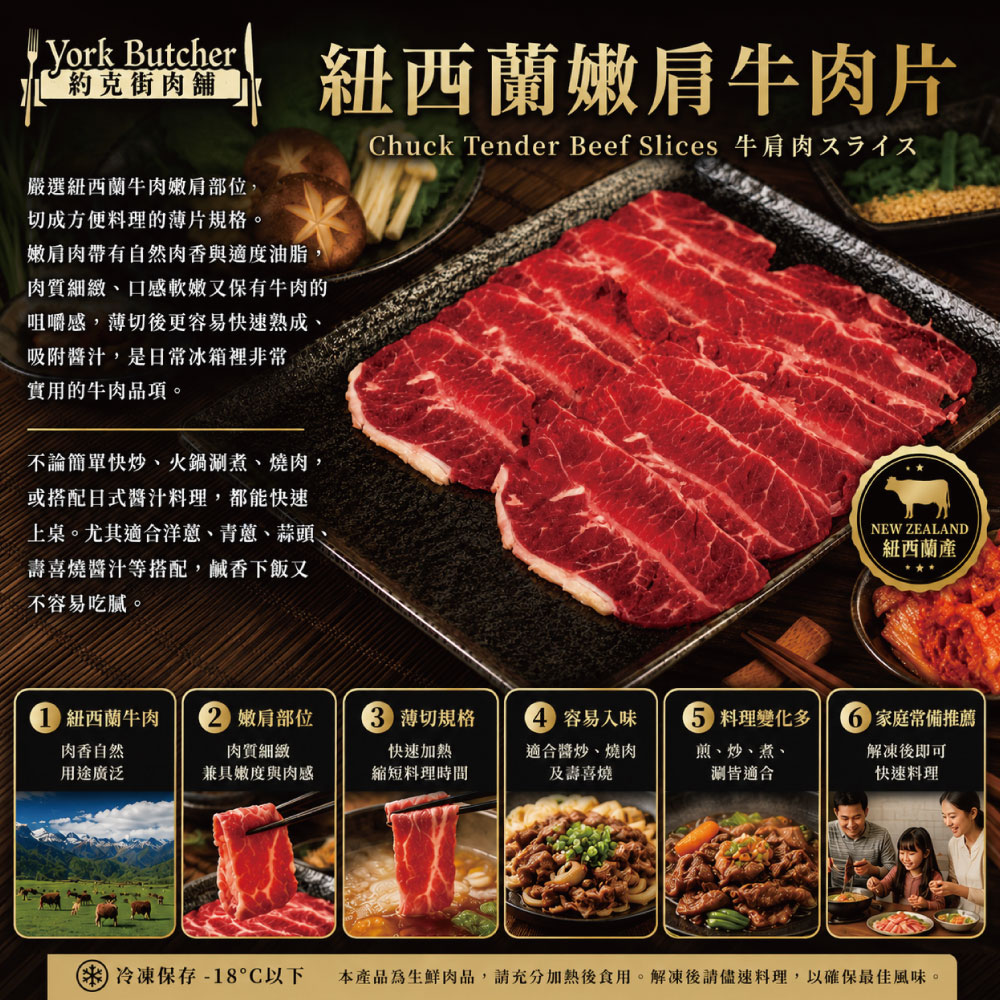 約克街肉舖 紐西蘭嫩肩牛肉片1盒(200g&plusmn;10%/盒), , large
