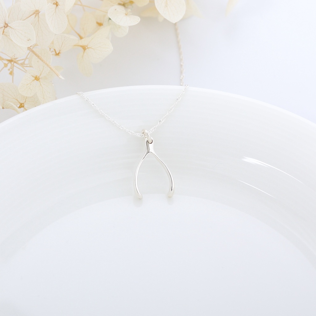 【Angel & Me】Lucky Wishbone s925 sterling silver necklace birthday gift, , large
