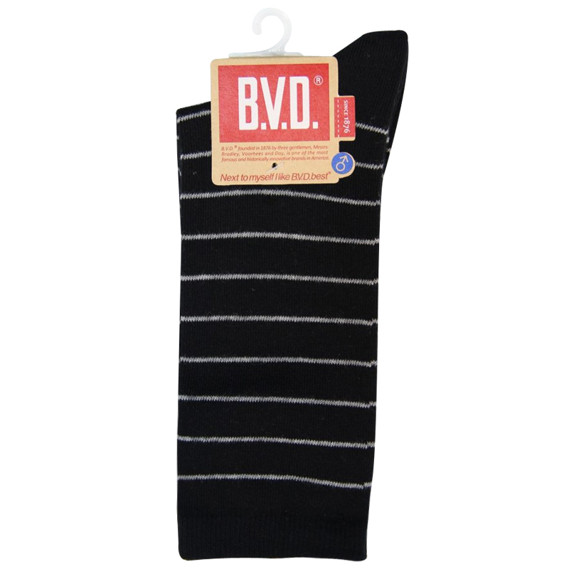 BVD細條紋男襪, , large