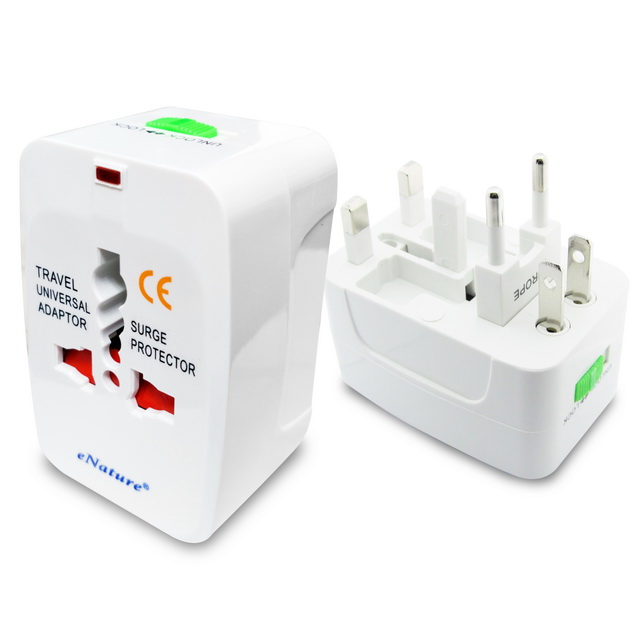 (Pack of 2) e Nature Global Travel AS03 Travel Essential All in one Universal Power Socket, 白, large