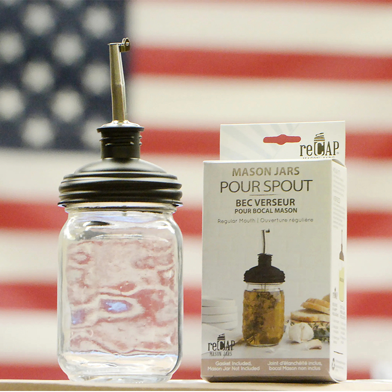 Ball&reg; 16oz/480ml 窄口倒油嘴瓶蓋組合 reCAP Mason Jars Pour Spout Lid 醬料瓶塞/調味瓶/玻璃油壺/油瓶/注油嘴/倒油嘴, , large