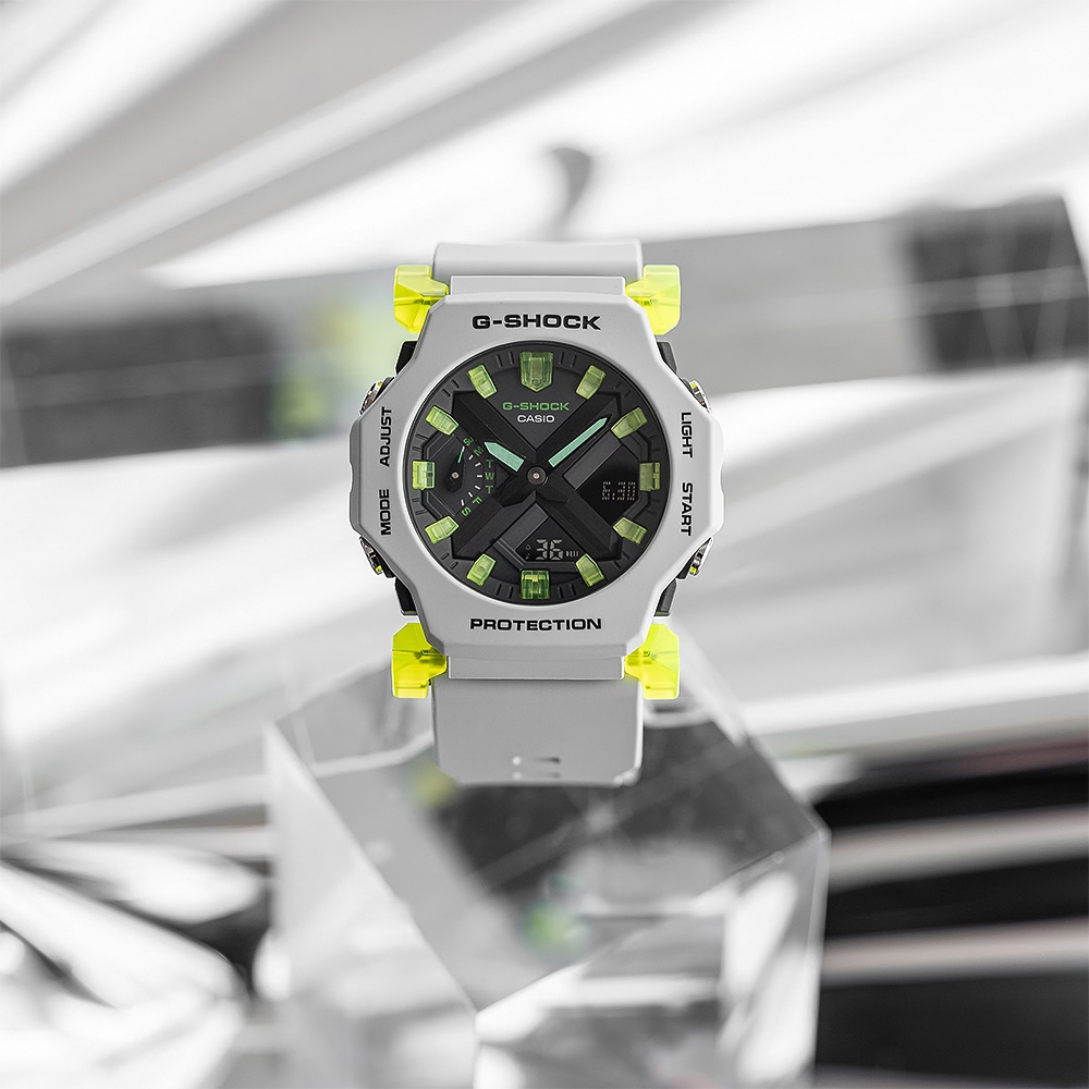 CASIO 卡西歐 G-SHOCK 潮流運動 極簡纖薄小巧雙顯手錶 GA-2300MW-8A, , large