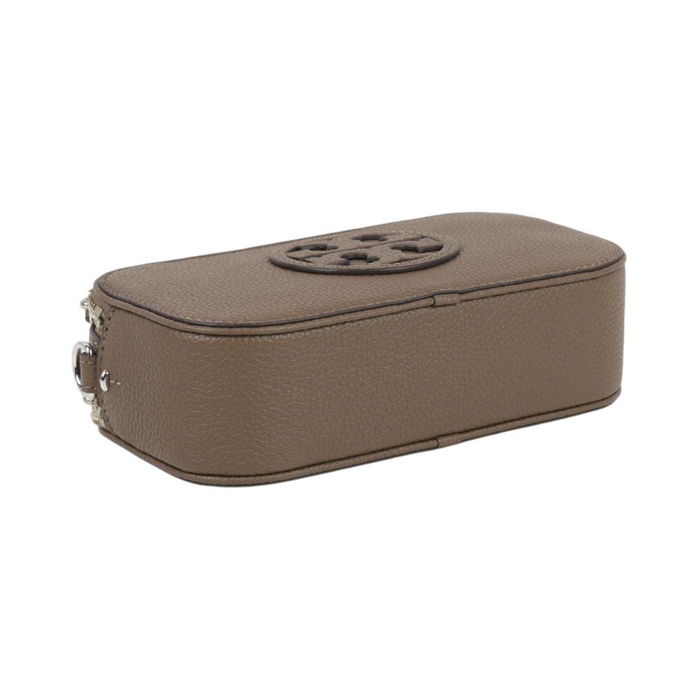 TORY BURCH Miller 荔枝紋雙拉鍊迷你相機包(蘑菇棕), , large
