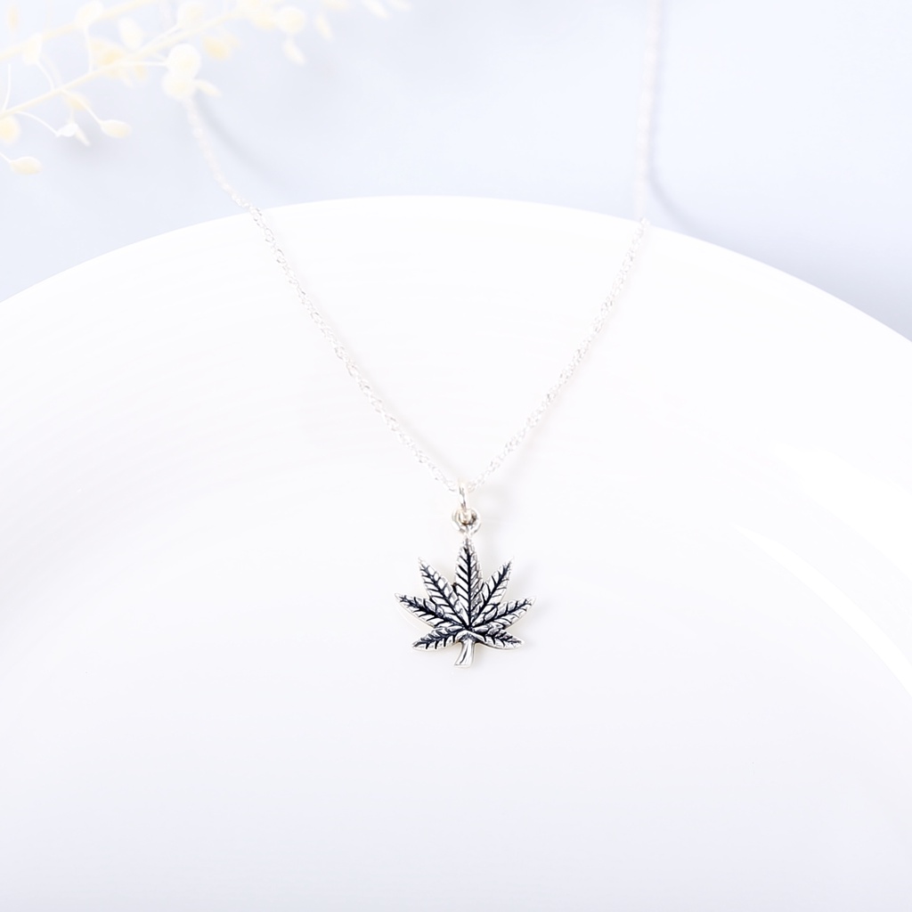【Angel & Me】Chill 大麻葉 楓葉 s925純銀項鍊 生日聖誕節禮物, , large