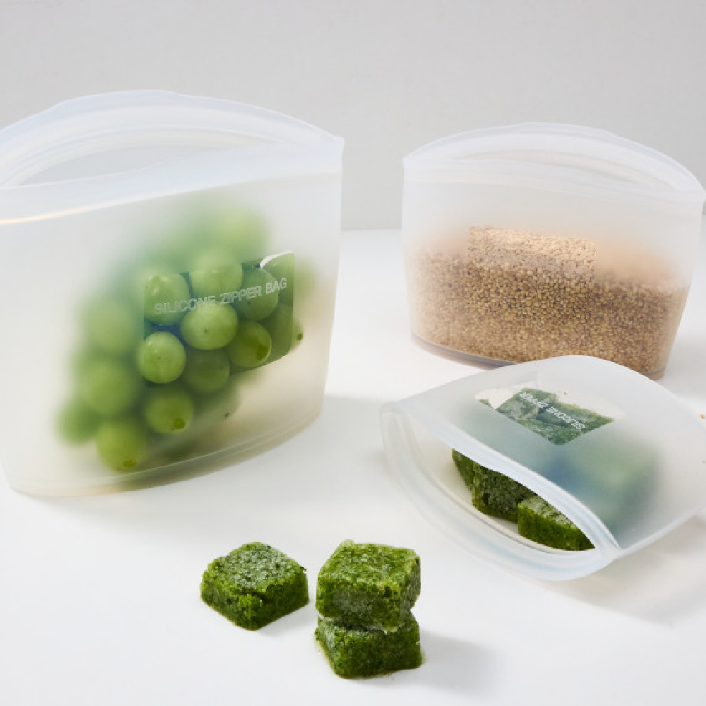 【韓國 SiliPot】鉑金矽膠料理儲存袋(S/M/L各1入) (可微波 熱水 儲存食物 熱湯 生鮮食品 水果), , large