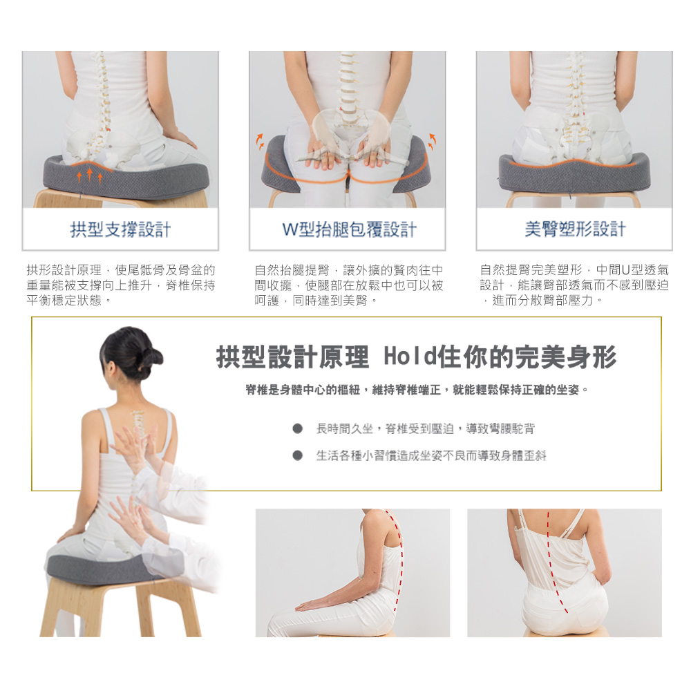 【日本旭川】AIRFit氧活力人體工學護脊紓壓坐墊 椅子坐墊 辦公 靠墊 尾椎 坐墊 舒壓 記憶棉坐墊 記憶坐墊 電腦椅, , large