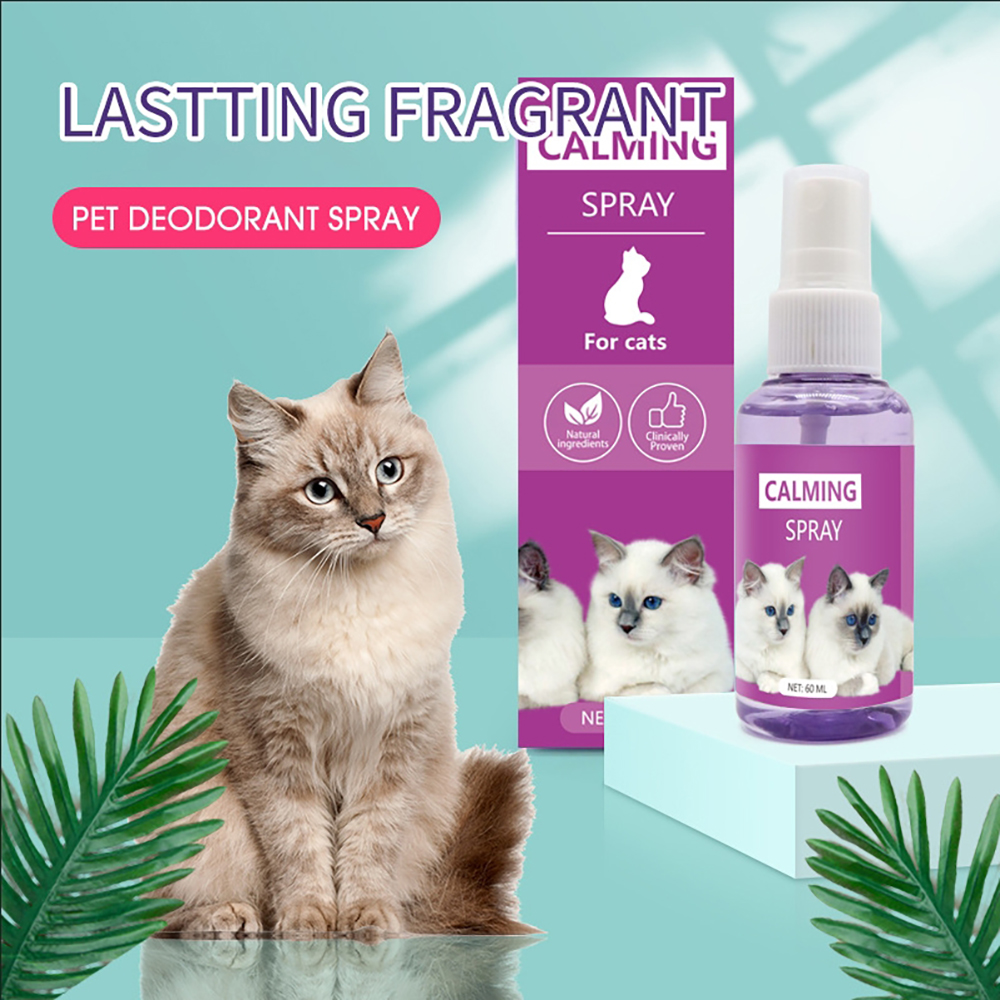 Natural Plant Extract Cat Calming Spray &ndash; Relieve Stress &ndash; Non-Toxic and Safe &ndash; Essential for Travel and Outdoors &ndash; Gentle Formula with Pheromones &ndash; Promotes Relaxation, , large