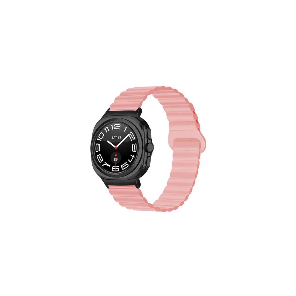 【山水之寶】三星/小米/Garmin Quick Releas快拆式錶帶替換錶帶 親膚矽膠 波浪壓紋隱藏扣回環磁吸通用錶帶 20mm, , large