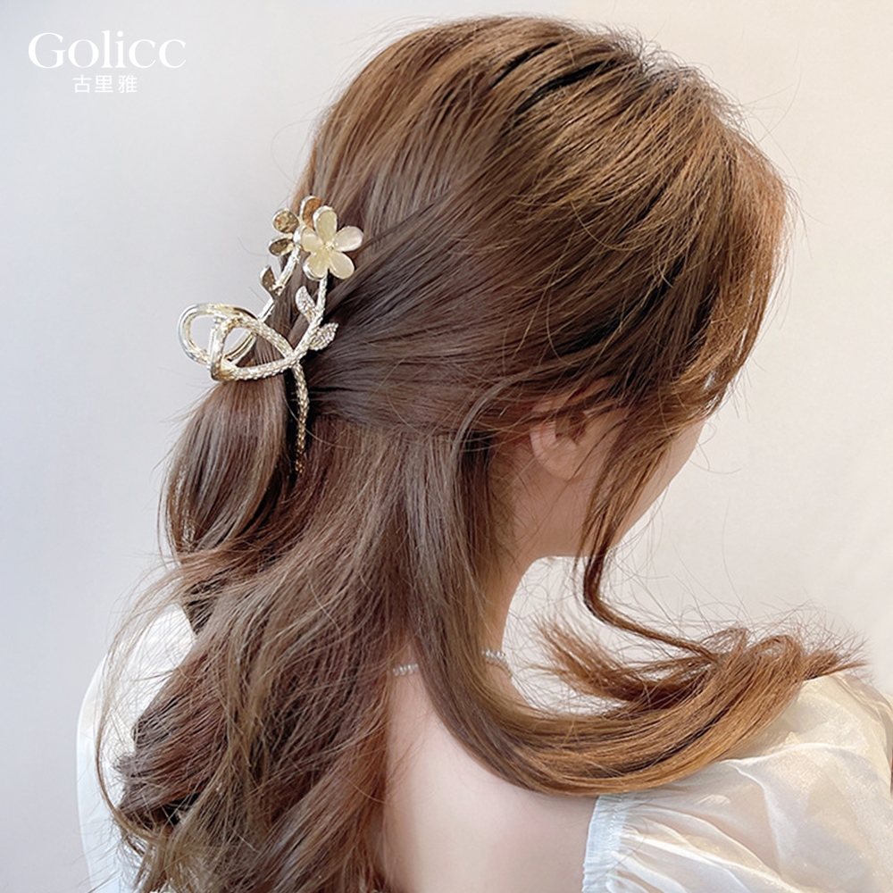 【Gulicc 】古莉可 髮夾 貓眼石花朵 精緻抓夾, , large
