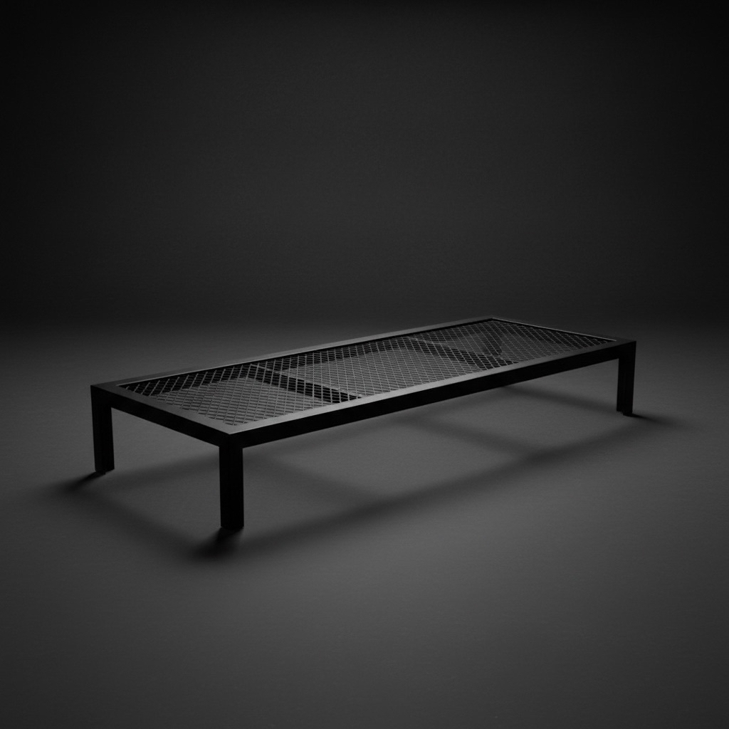 【 SHAONIANNA.TW 】金屬網面低台架 80&times;30&times;20cm 盆景盆栽展示架 工業風侘寂茶几 菱格通風防潮 一體成型高承重 可調水平腳, , large