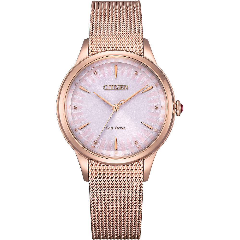 CITIZEN 星辰 L系列 非洲菊 光動能氣質大三針米蘭帶女錶 EM0819-80X, , large