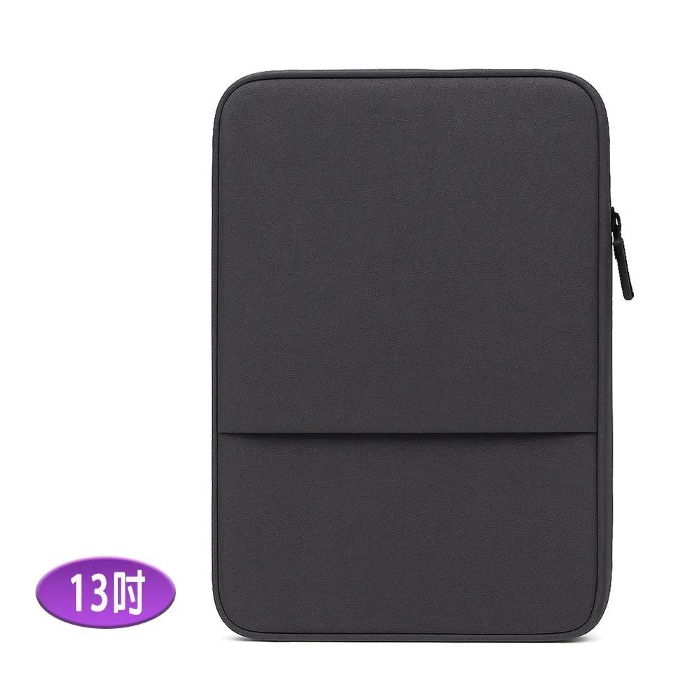 13-inch LB15K Poetic Elegance Series iPad/Mac/Tablet/Laptop Front Zipper Pocket Protective Sleeve (Quiet Black), 黑, large