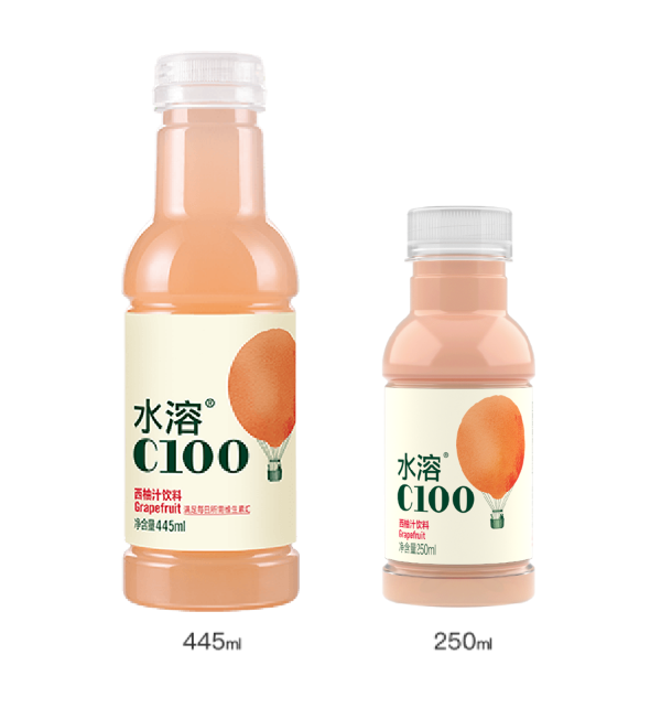 農夫山泉水溶C100---檸檬味 西柚(葡萄柚)味 血橙味 青皮桔味  445ml*15瓶 整箱, , large