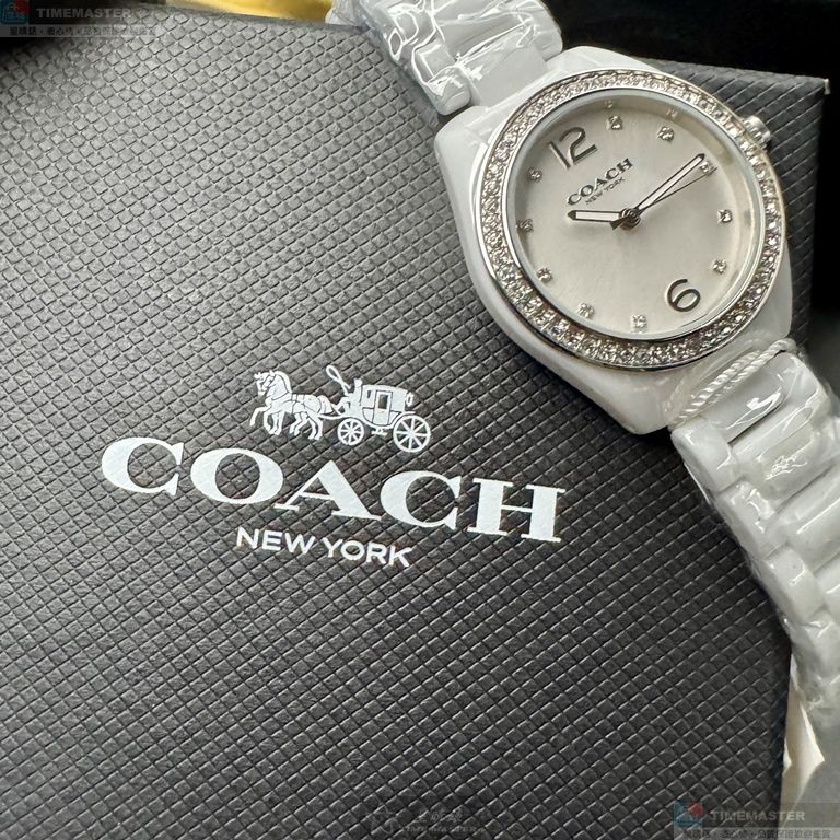 [星晴錶業]COACH手錶,28mm,CH00278白色錶面白錶殼白陶瓷錶帶款, , large