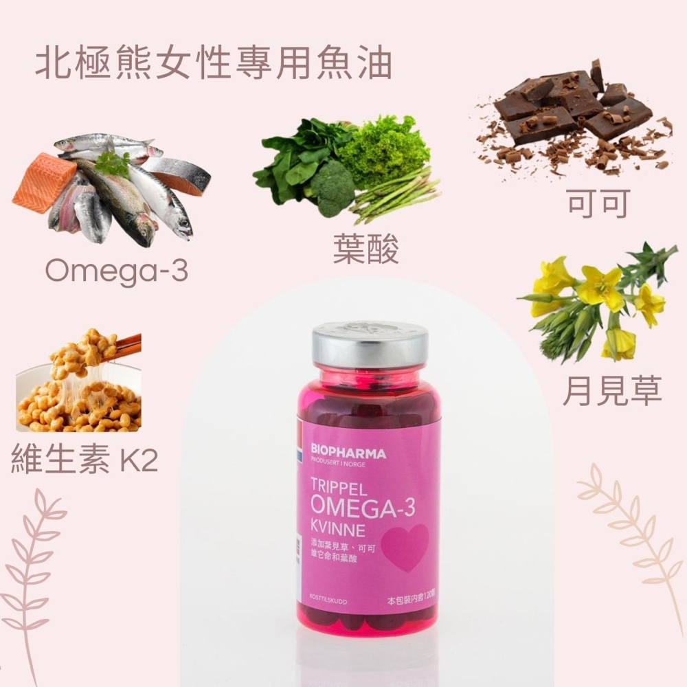 挪威北極熊女性專用魚油一瓶, , large
