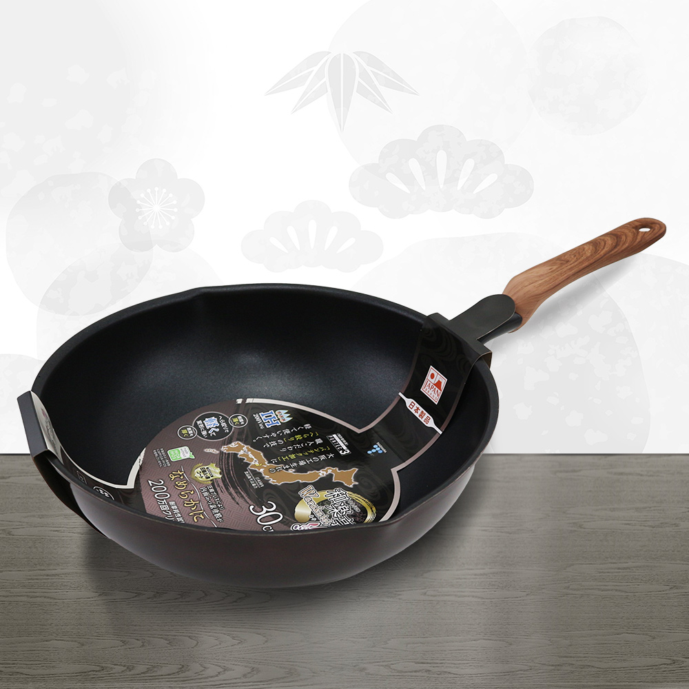 日本製和樂亭IH大金不沾深型炒鍋-30cm-2支, , large
