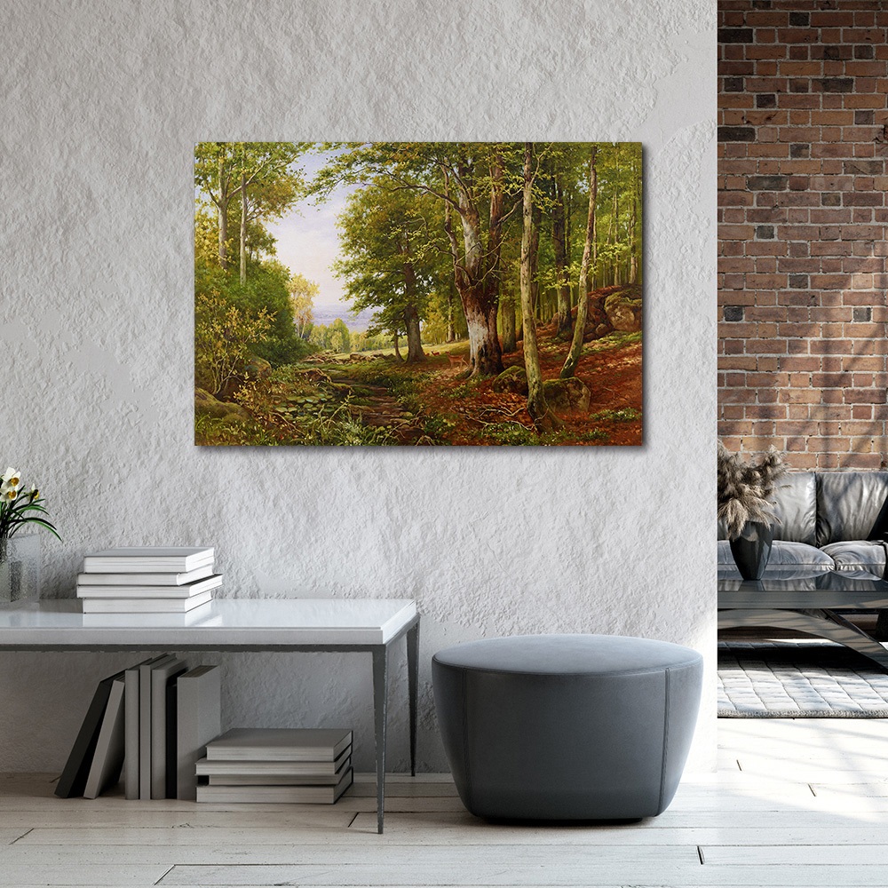 【御畫房】綠林小鹿之一 國家一級畫師手繪油畫60&times;90cm(VF-192), , large