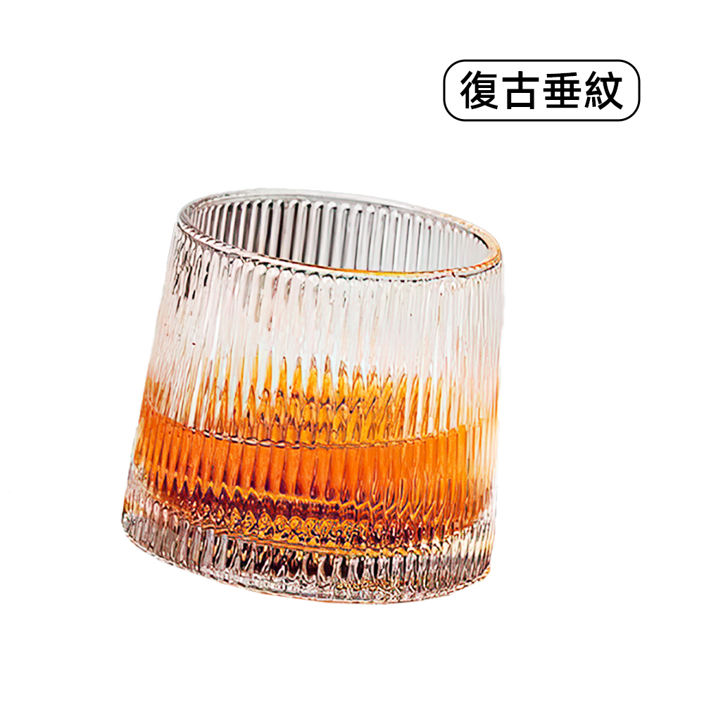 【上手家居】不倒翁威士忌酒杯 復古垂紋(玻璃杯/玻璃水杯/不倒翁杯/玻璃酒杯), , large