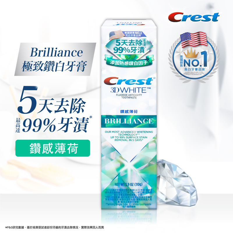 Crest極致鑽白牙膏-鑽感薄荷, , large