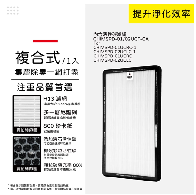 蟎著媽 適用 3M 超濾淨 02UCLC CHIMSPD-01UCRC-1 CHIMSPD-01/02UCF-CA 空氣清淨機 濾網, , large