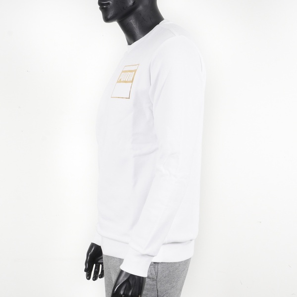 Puma Rebel 男 長袖上衣 T恤 基本款 運動 休閒 訓練 棉質 圓領 舒適 穿搭 白金 [85089202], , large