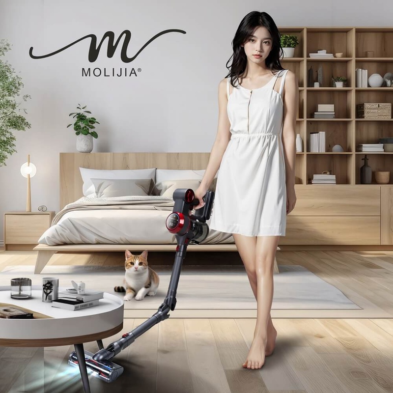 【MOLIJIA 魔力家】M181 自動AI感測手持式無線吸塵器-灰耀紅, , large
