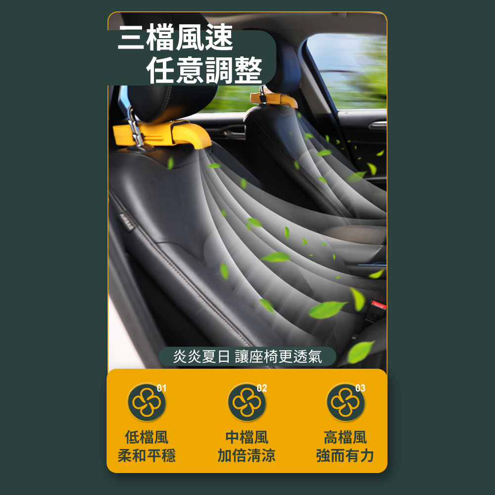 【車用涼感風扇】座椅散熱超加分 USB插頭 三段風速 隨開隨涼 夏天不怕熱 曝曬不怕燙 背後降溫超給力 車內 辦公室, , large