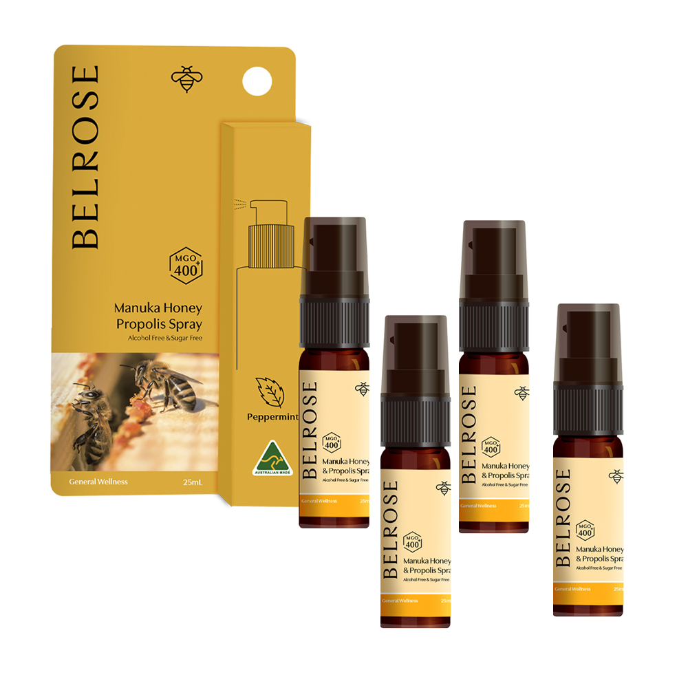 【Belrose】麥蘆卡蜂膠口腔噴劑-(4 入組  25ml/瓶), , large