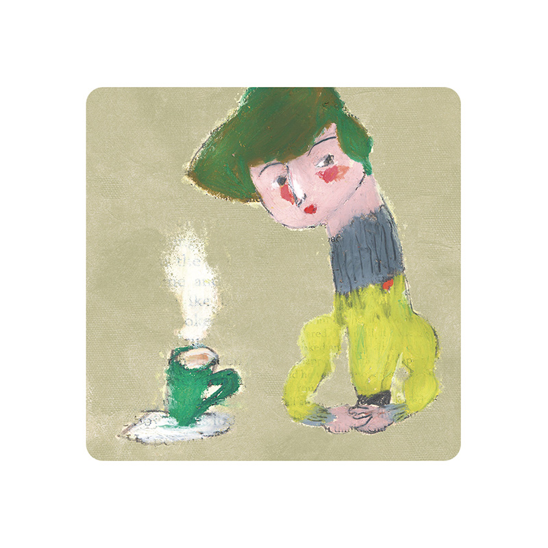 【Monster】 Soft Diatomaceous Earth Absorbent Coaster &ndash; A Cup of Life &mdash; Ducky Shen (10x10cm) &ndash; Lay Back Lady, , large