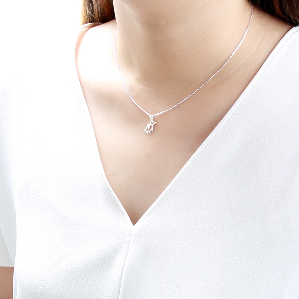 【Angel & Me】Cute penguin s925 sterling silver necklace Birthday gift, , large