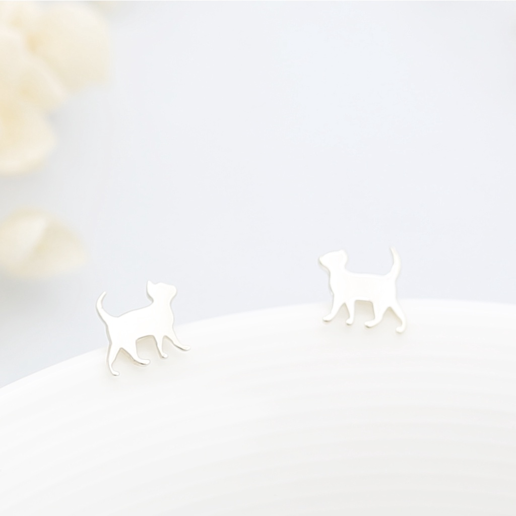 【Angel & Me】Cute Cat Kitten Meow s925 sterling silver earrings Birthday gift, , large