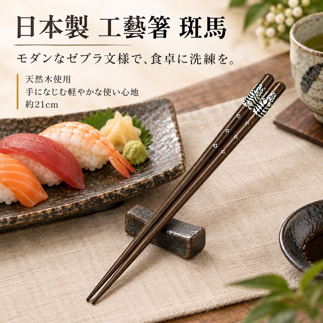 【HIYASU日安工坊】日本工藝箸-斑馬, , large