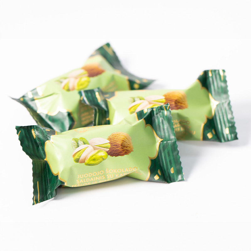 Dark chocolate sweets with kadayif dough and pistacho filling, , large