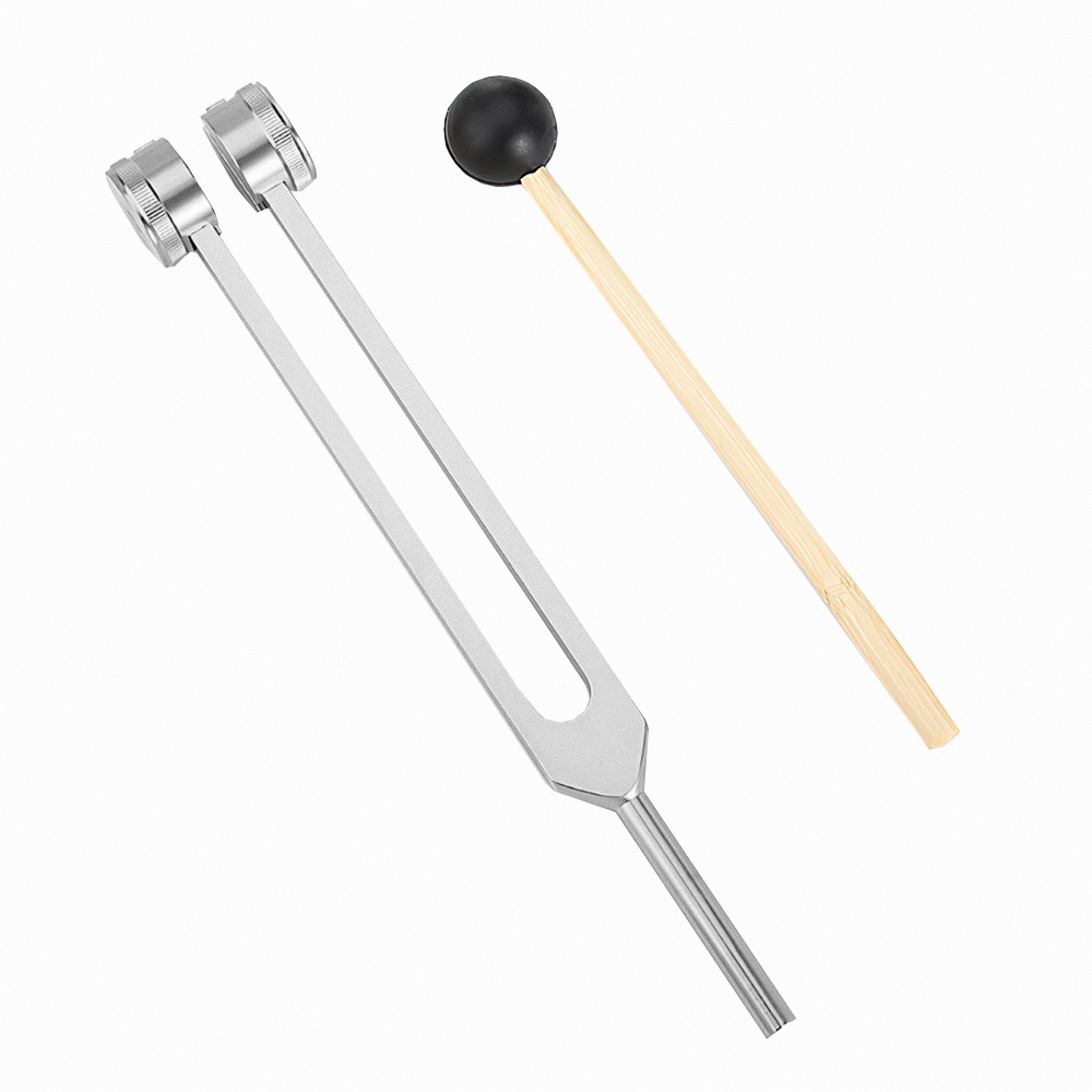 【上手家居】低頻音叉 128Hz 銀色 21.5cm 套裝4件組(音叉/樂器/采耳工具/紓壓), , large