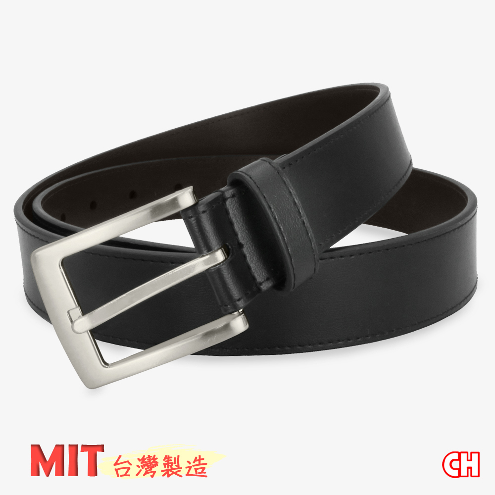 【CH-BELT 銓丞皮帶】穩重黑百搭男皮帶 中性休閒皮帶腰帶(黑), , large