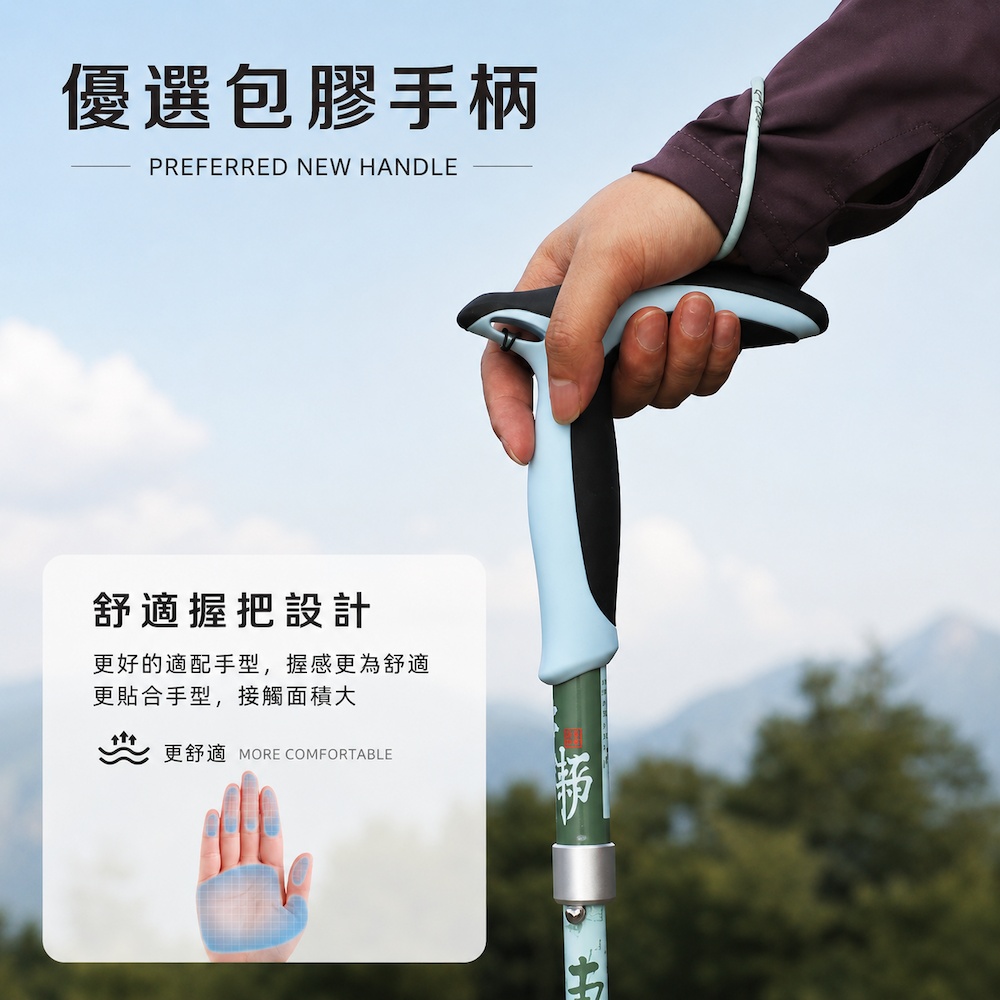 【Pioneer_開拓者】天狼星9系碳纖維五節折疊登山杖 T柄手把 一入 任選, , large