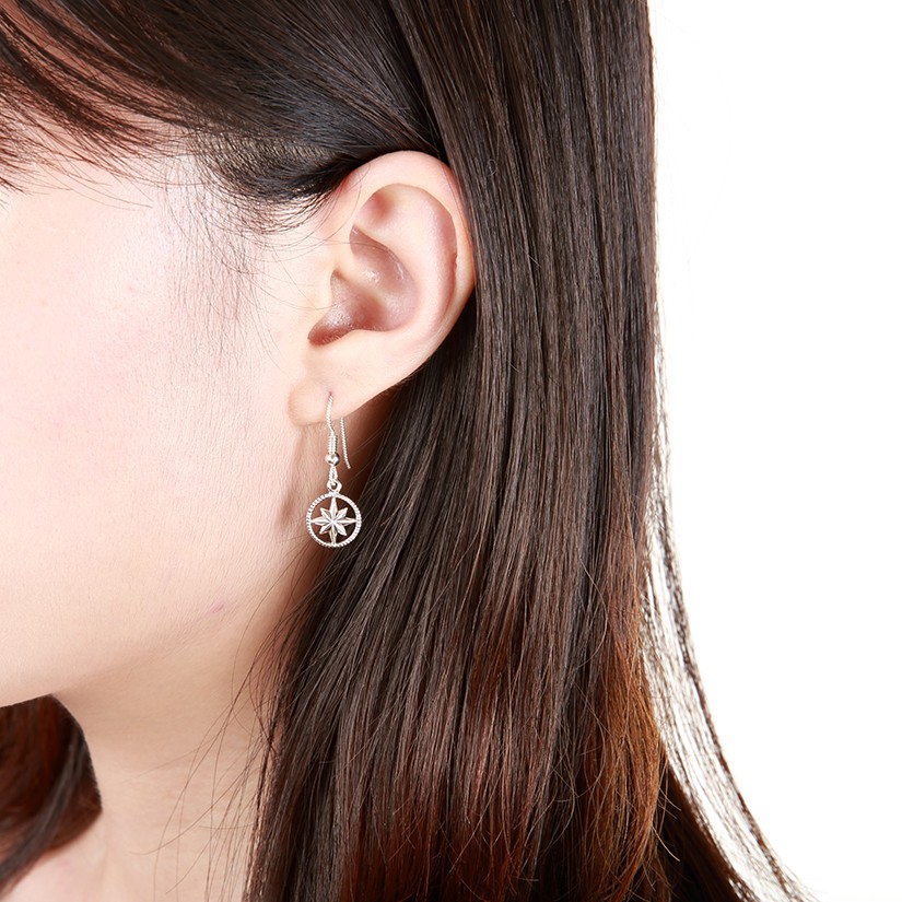 【Angel & Me】Lucky Compass love hope s925 sterling silver earrings birthday gift, , large