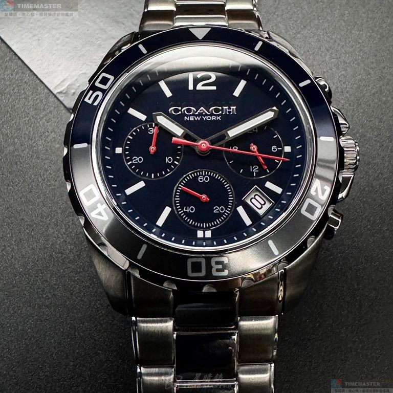 [星晴錶業]COACH手錶,44mm,CH00180寶藍色錶面銀錶殼銀色精鋼錶帶款, , large