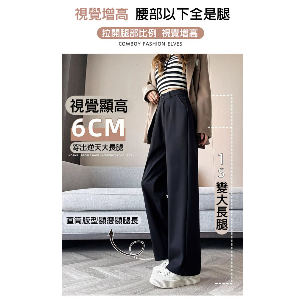 現貨 大尺碼-寬鬆 西褲 高腰 休閒褲-黑-0104093, , large