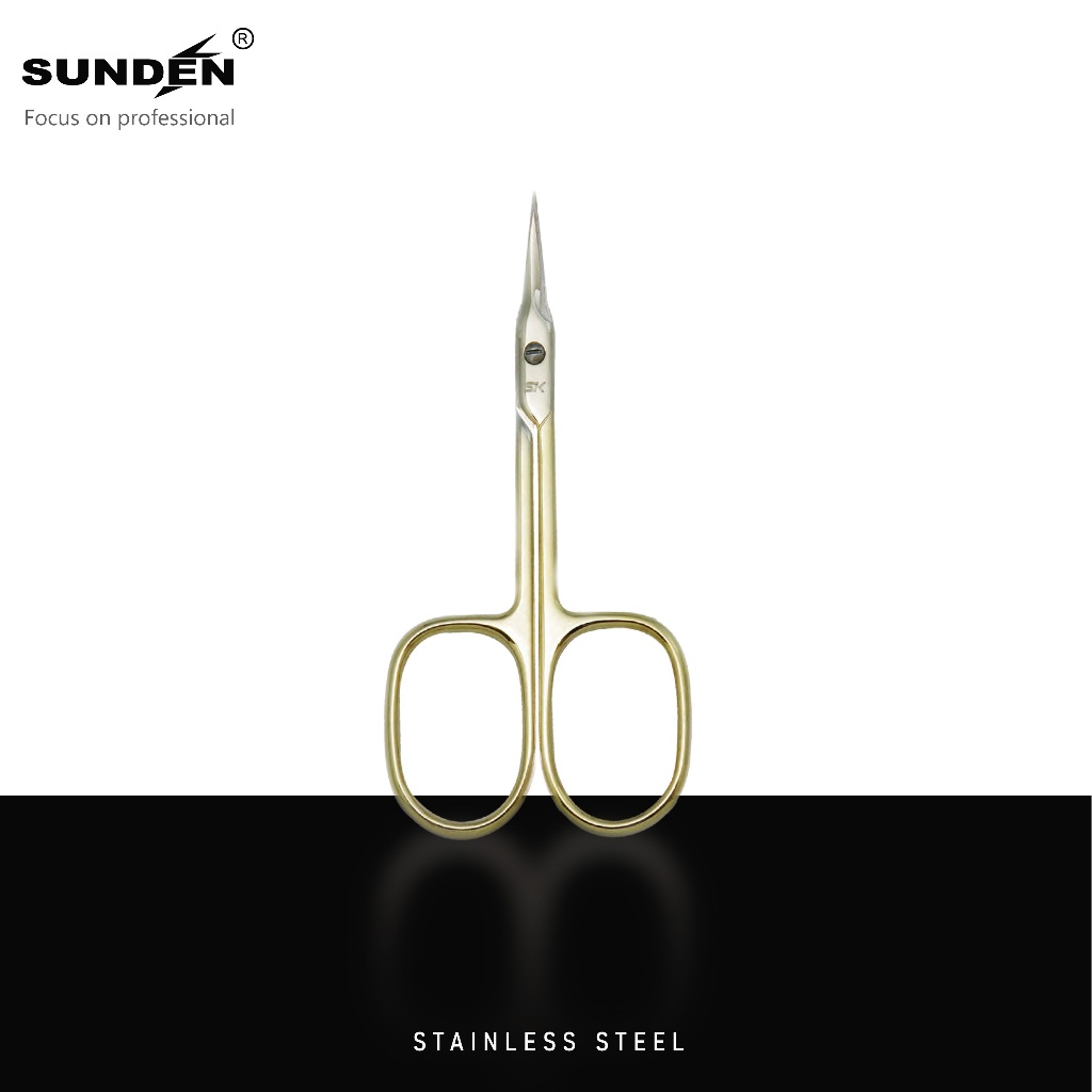 Golden Nail Cuticle Scissors for Manicure Multipurpose-Beauty Grooming Scissors for Nail, Eyebrow, Eyelash, Dry Skin Cuticle Trimming, and Foot Care for Men and Women SUNDEN SD2256, , large