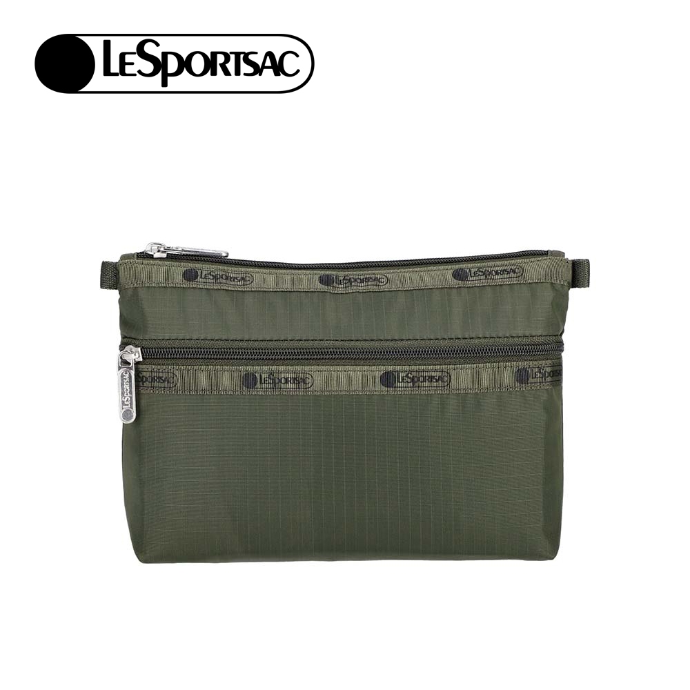 |快速出貨|Lesportsac Cosmetic Clutch 雙層拉鍊收納化妝包/ 橄欖綠, , large