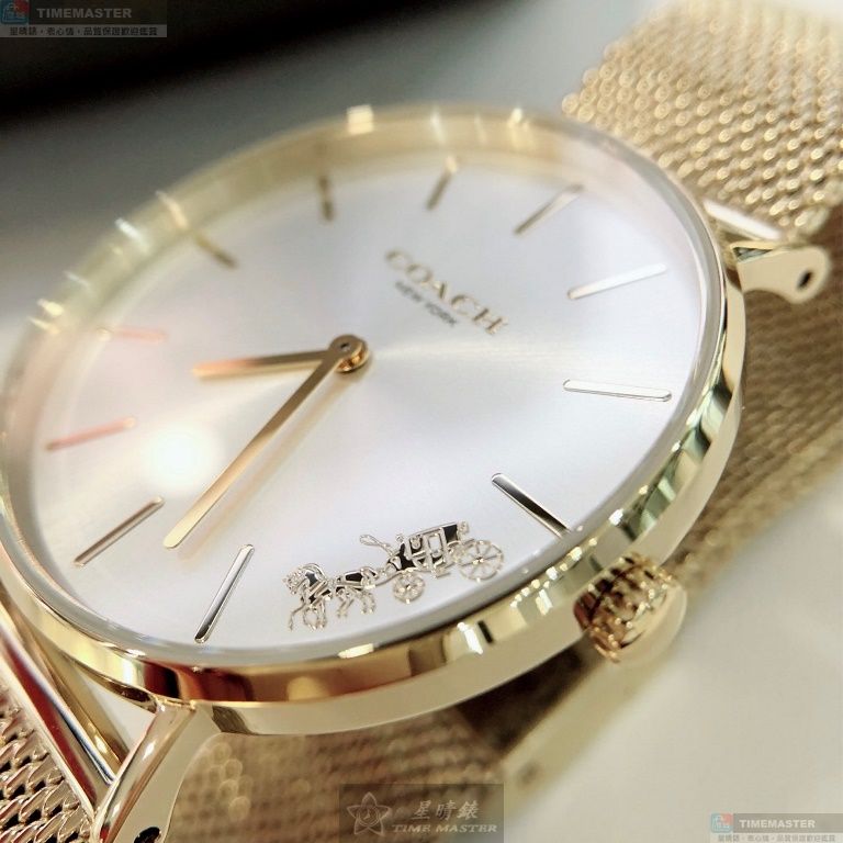 [星晴錶業]COACH手錶,34mm,CH00073白色錶面金色錶殼金色米蘭錶帶款, , large