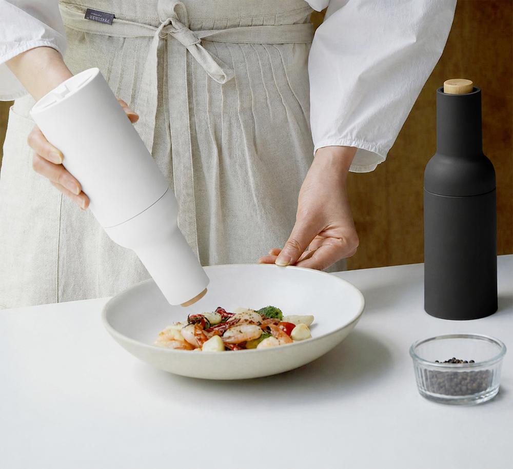 電動研磨罐 一倒即磨 自動研磨瓶 調味料罐 120ML 粗鹽研磨罐 香料粒研磨罐 玫瑰鹽 花椒 胡椒粒 重力感應 胡椒, , large