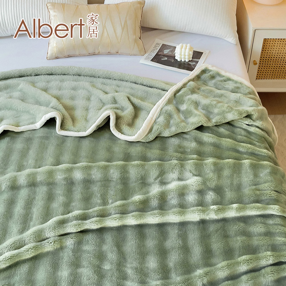 【Albert bedding】Rabbitblanket_OliveGreen, , large