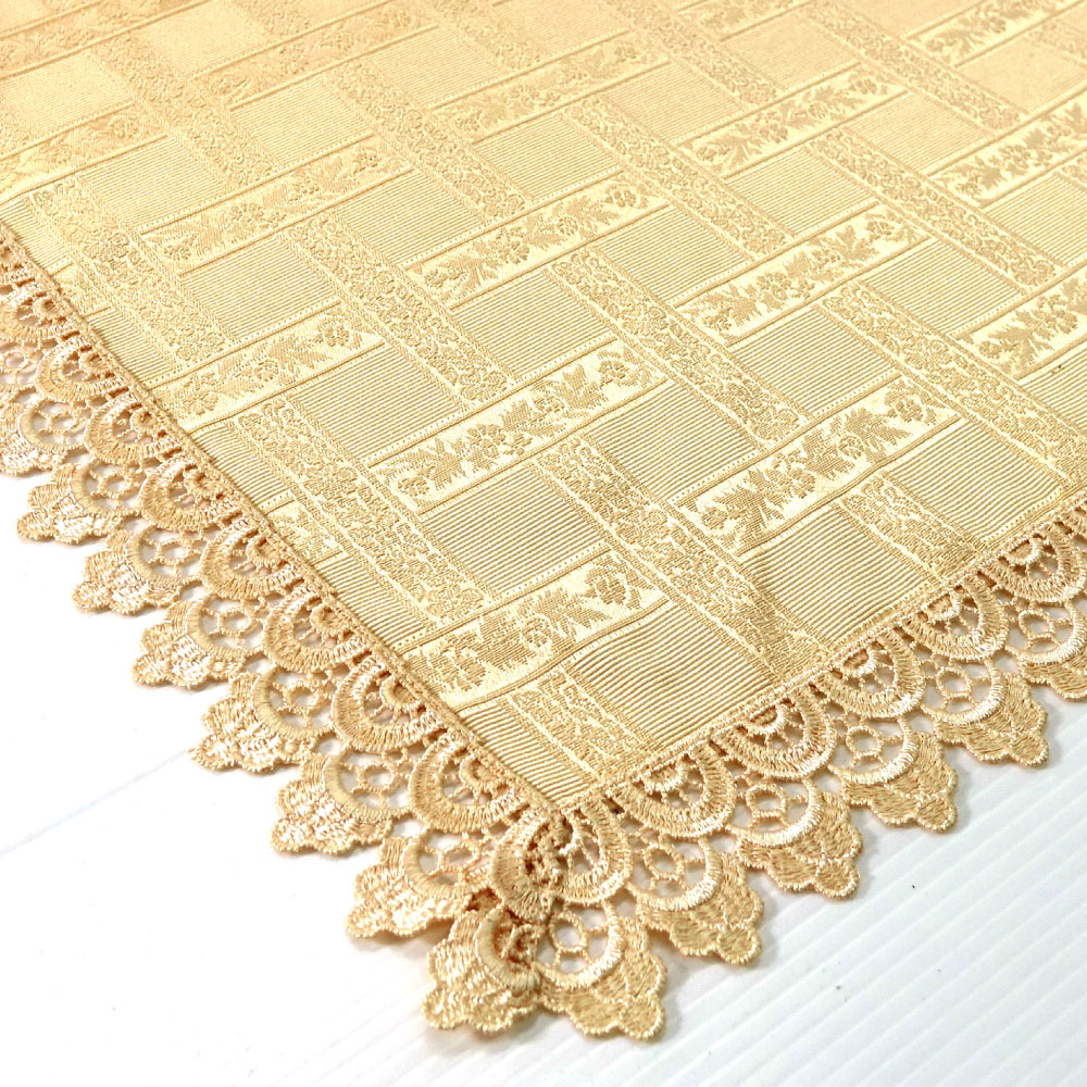 [LASSLEY] 歐式蕾絲小長巾|長桌巾 55x85cm(茶几 桌墊 餐桌 裝飾巾 檯布 櫃巾 桌布 軟裝 歐風 台灣製造), , large
