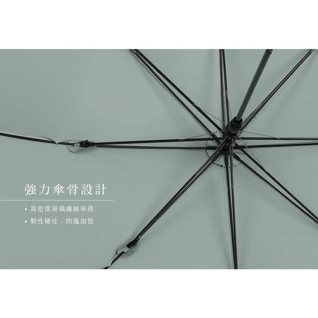 【周周生活】晴雨選品館｜抗UV晴雨兩用直傘 日系蝴蝶結荷葉花邊 典雅綠 自動開傘 輕量陽傘, , large